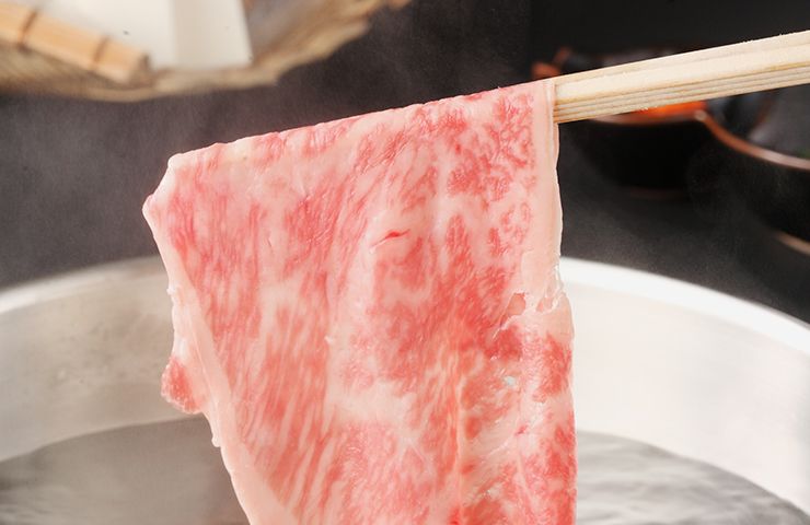 Domestic-produced beef shabu-shabu course \8,000