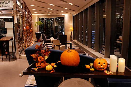 We decorated   our lobby for Halloween