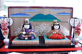 Hina doll decorations on display.