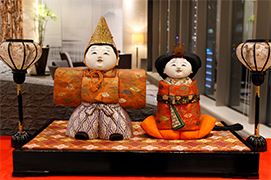 Hina doll decorations on display.