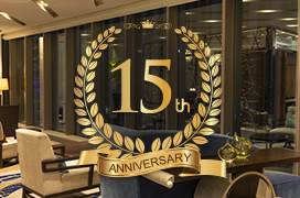 ホテル龍名館東京は15周年を迎えます。<br><small>~15周年キャンペーンのご案内~</small>